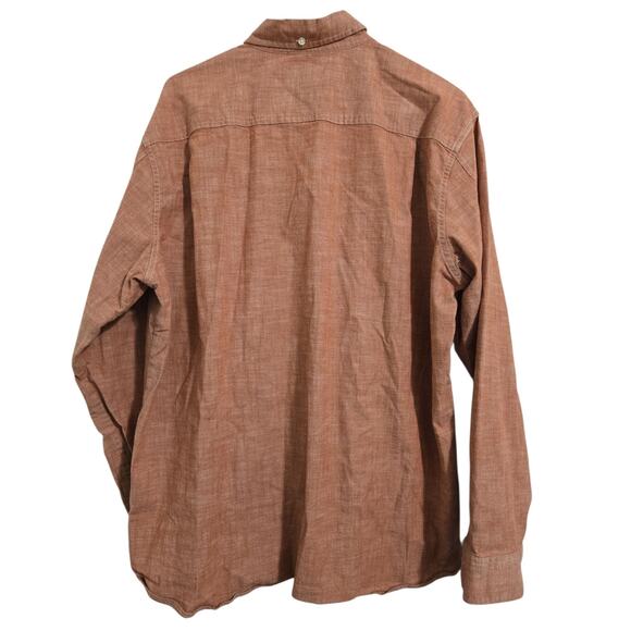 LL Bean Traditional Fit Rust Brick Red Long Sleeve Button Down Shirt Men’s Large - Picture 2 of 7